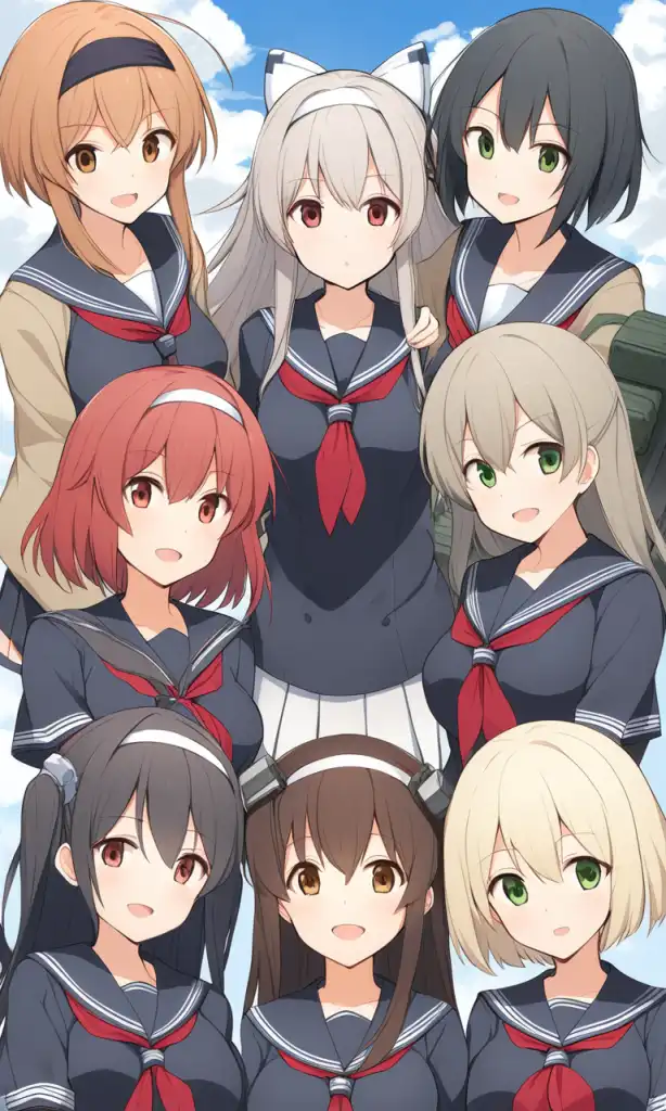 AI Art: The Gathering of the Kantai Collection Ladies: A Captivating Group  Portrait by @BrightSilverVoyagerVII | PixAI