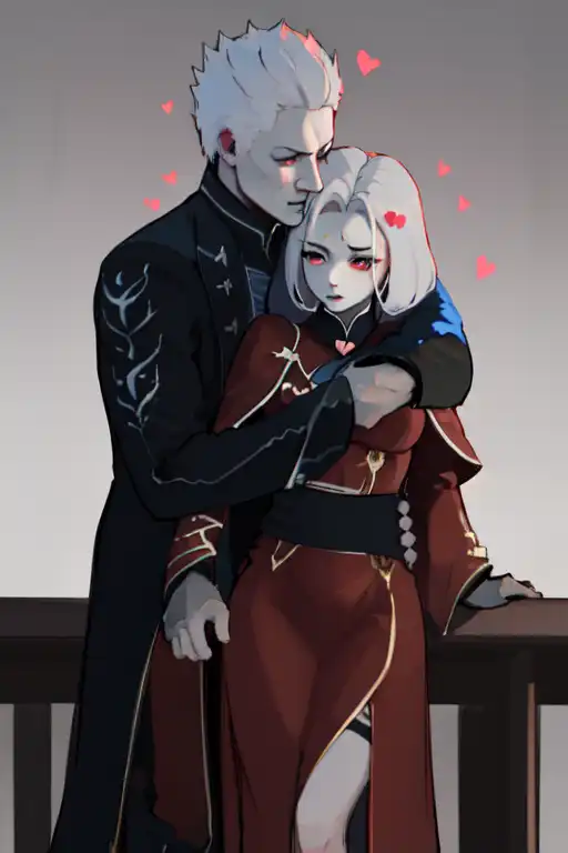 AI Art: vergil and calamitas by @uzbek228