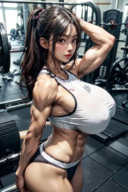 AI Art: cute muscular girl by @RicA