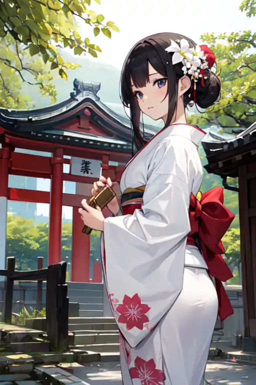 AI Art: bound breast kimono Girl by @すこすこ太郎