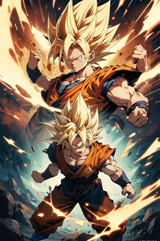 AIイラスト: Goku and Gohan 作者 @ImYou