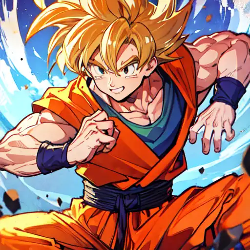 AI Art: super saiyan 2 by @long4