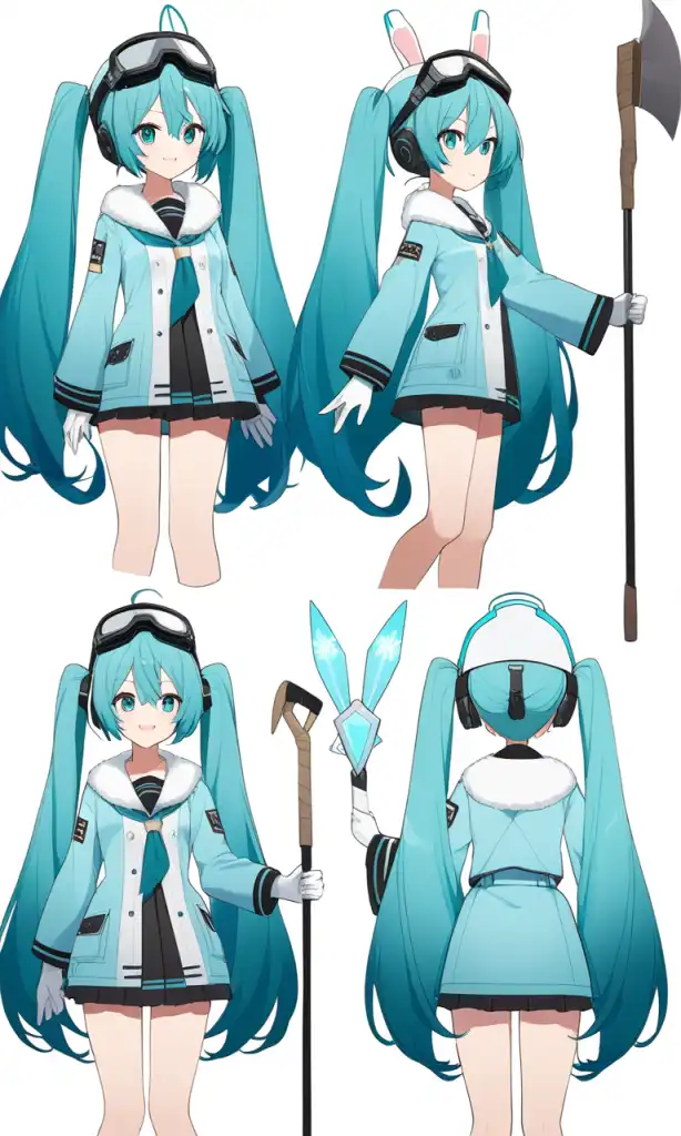 Ai Art かわいい「vocaloid」のキャラクターが雪の結晶や雪だるまの衣装で登場 By 美しいダンサーくん Pixai 2732