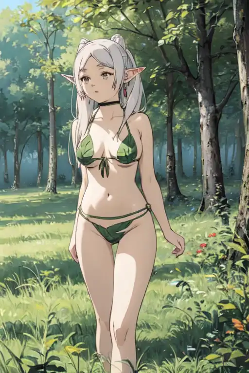 Ai art frieren leaf bikini by ooga booga pixai