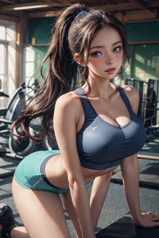 Exploring images in the style of selected image: [sexy gym girl