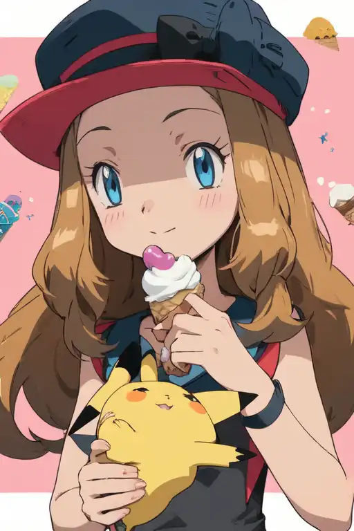 AI Art: Serena feeding her deformed Pikachu balloon by @user ...