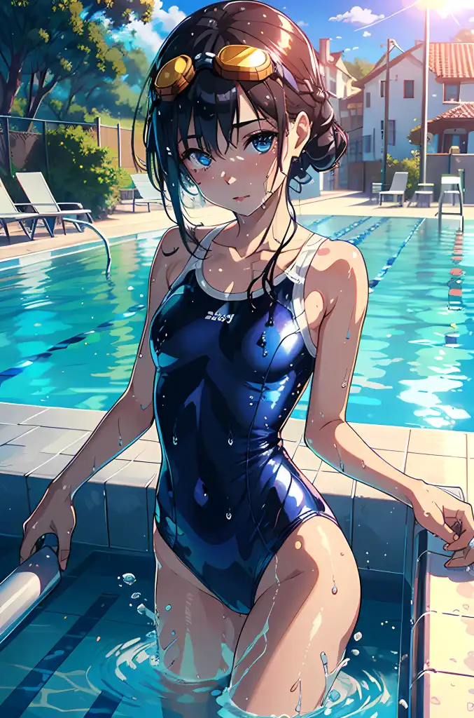 AI Art: sexy swimming girl by @wss1