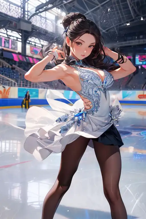 Exploring images in the style of selected image: [Ice skate girl ]