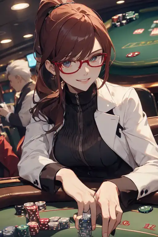 Premium Photo  Anime girl in casino