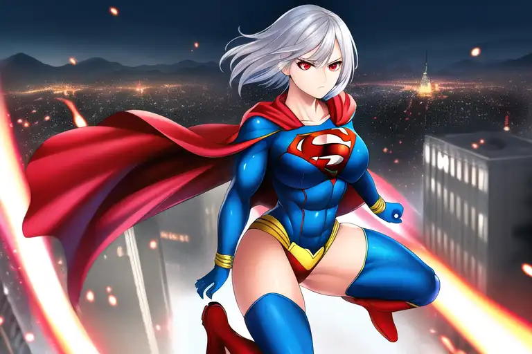 AI Art: White hair supergirl #3 by @Kylo