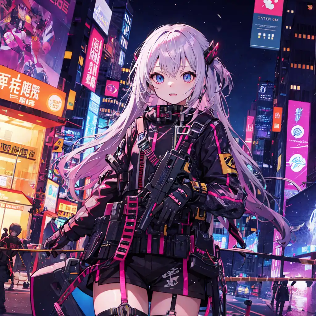 Cyberpunk Anime Girl Animated Wallpaper 