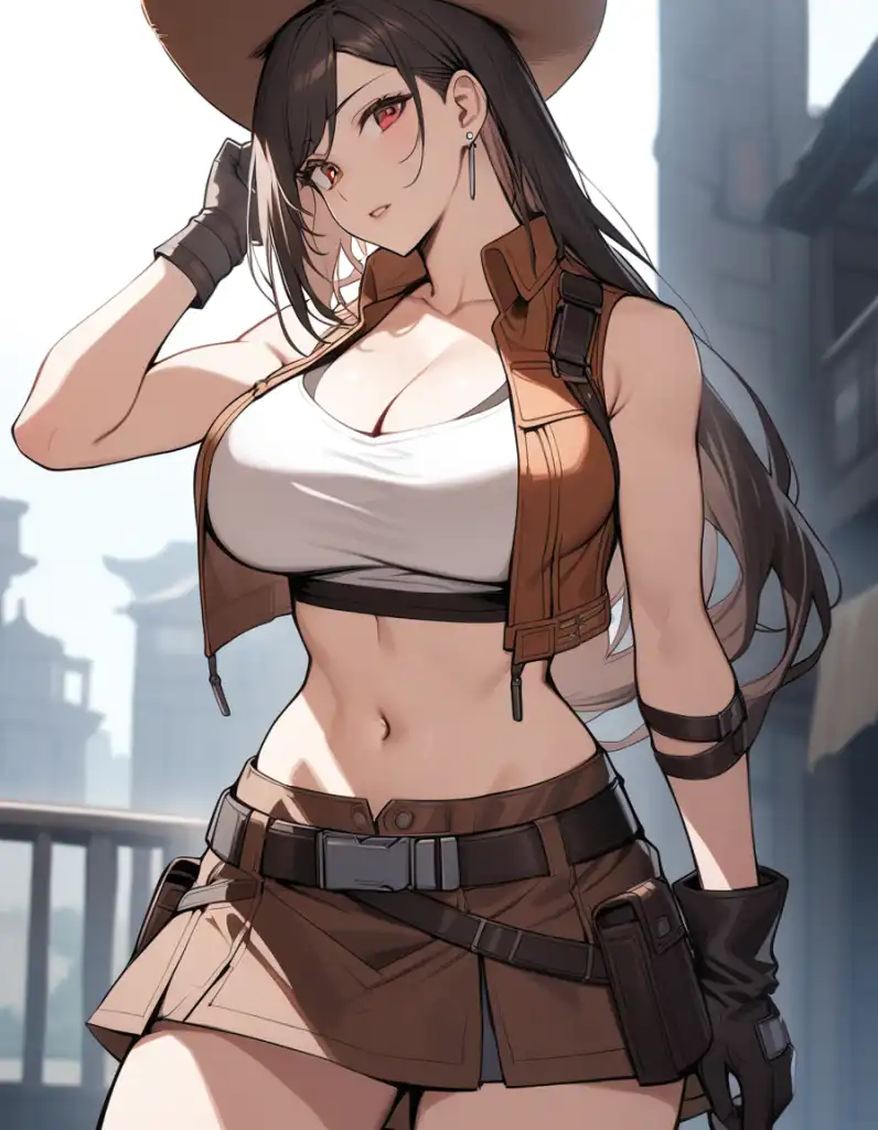 AI Art: Cowgirl Tifa by @Jayvee Robrigado | PixAI