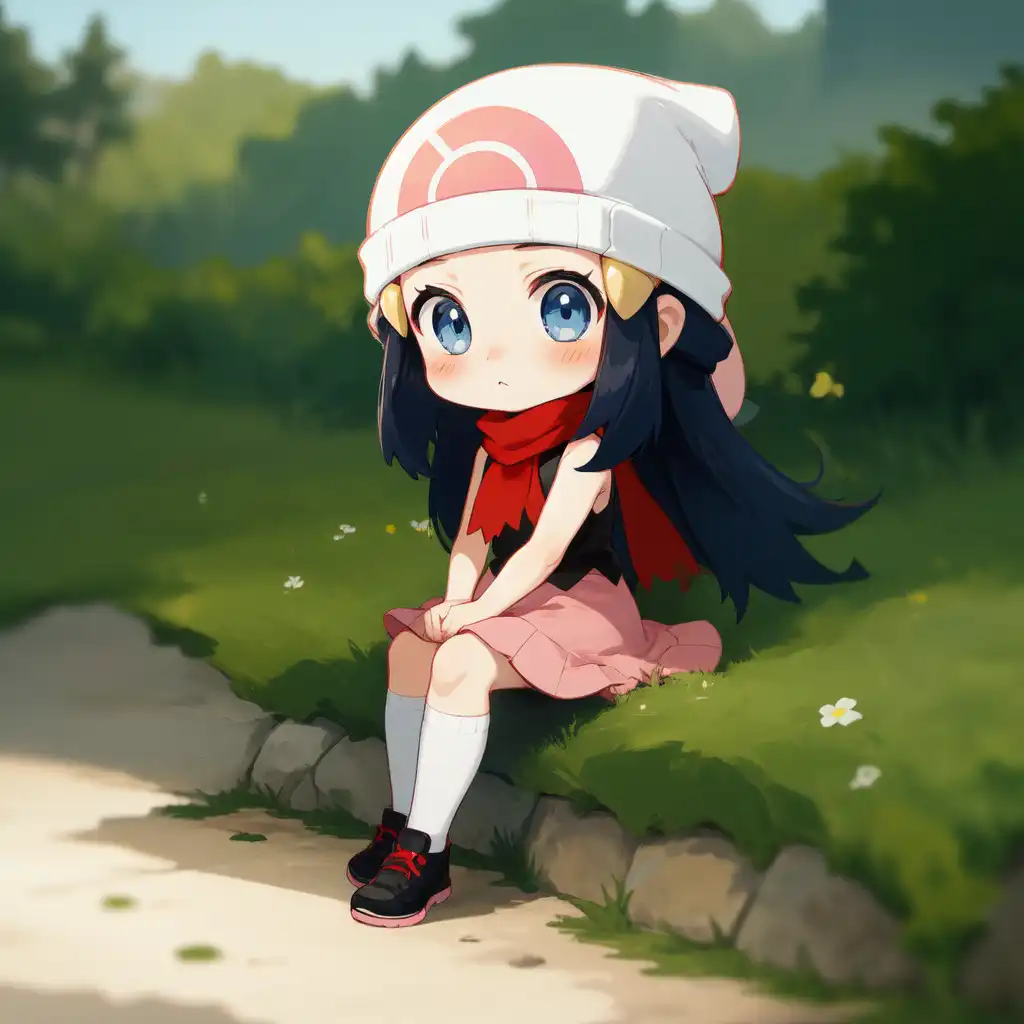 long hair, blue hair, solo, anime, anime girls, Pokémon, Dawn