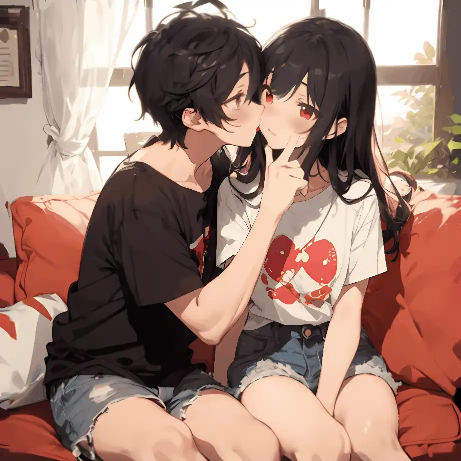 一点もの］絵画 日本画 キス Kiss