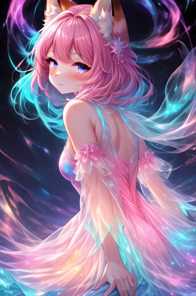 anime girl galaxy dress