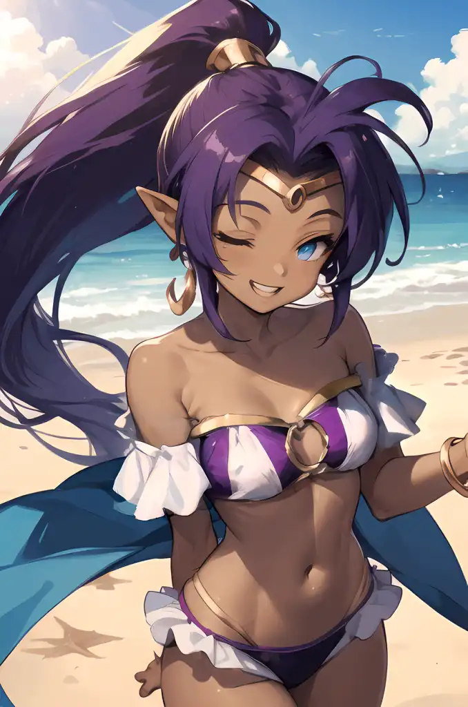 AI Art Shantae Beach Trip por Press PixAI