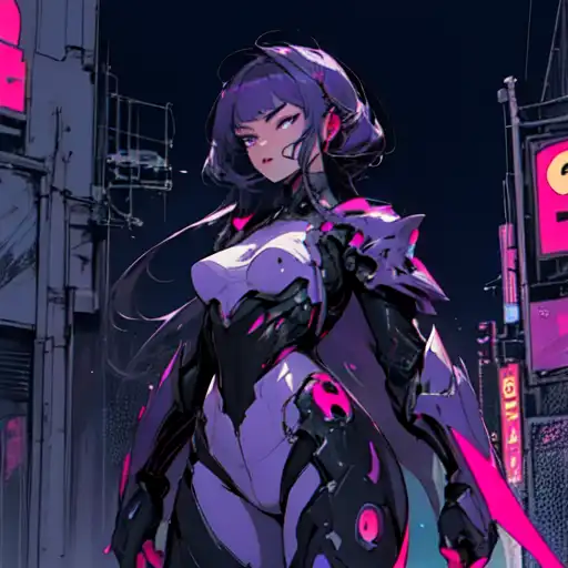 beautiful cyberpunk anime style illustration of motoko, Stable Diffusion