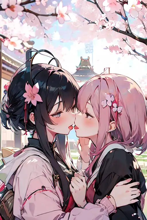 AI Art: Yuri Maiden Tongue Kissing by @OKC | PixAI