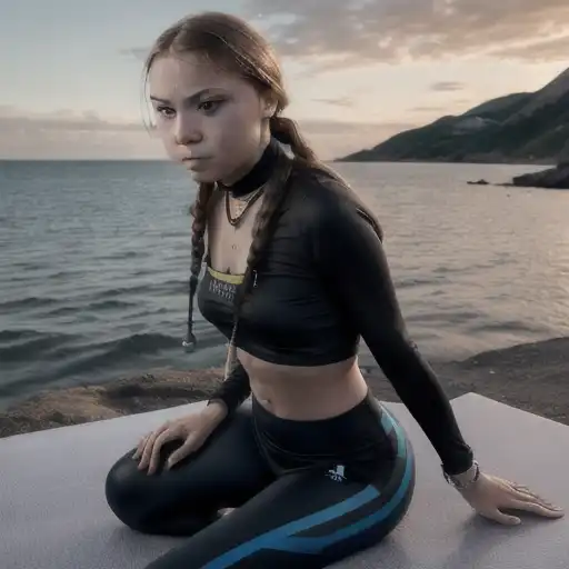 Greta Thunberg, fit body, yoga pants 