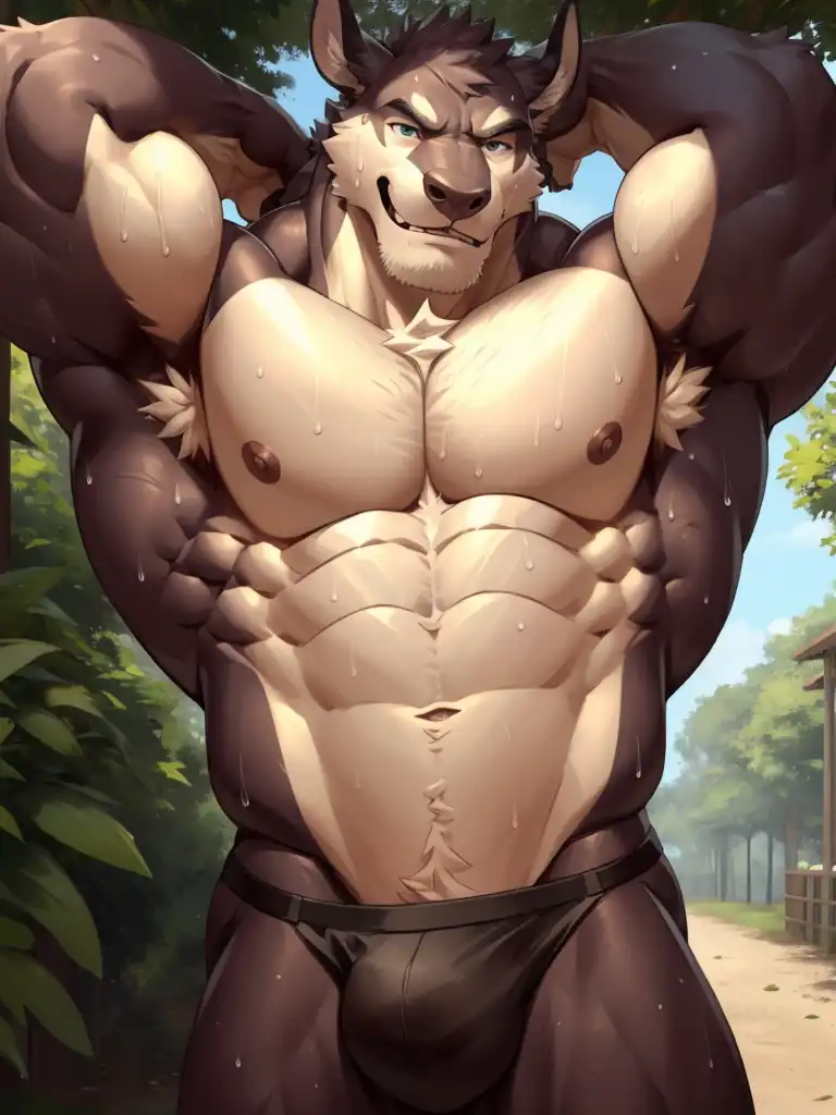 AI Art: Muscle Furry Hunk by @Magicaster25 | PixAI