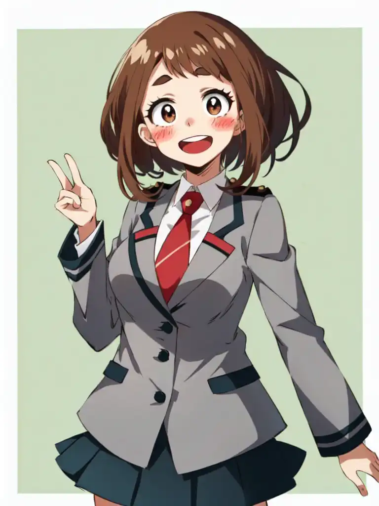 AI 아트: uraraka cheering a football game 작성자: @potatohead | PixAI