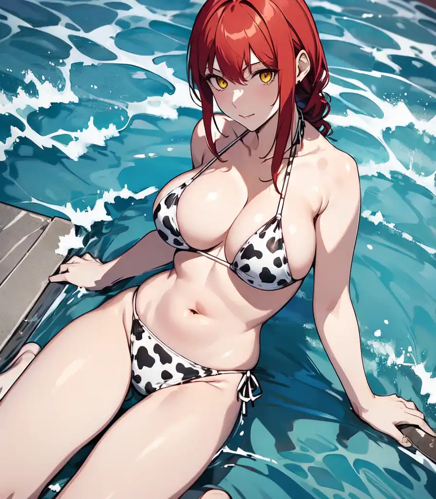 AI Art: Makima wearing a Cow Bikini 1 by @JamesBRS | PixAI