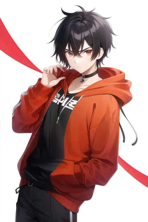 Cool anime guy hot sale with hoodie