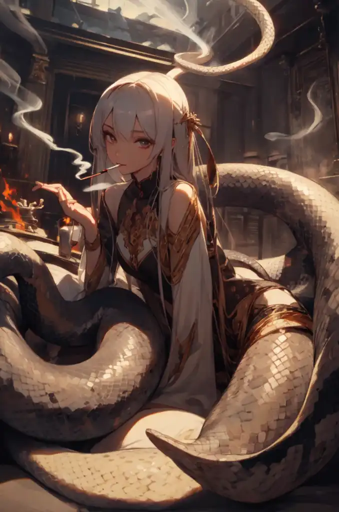 AI Art: Pouting snake girl by @Jessa Daeh