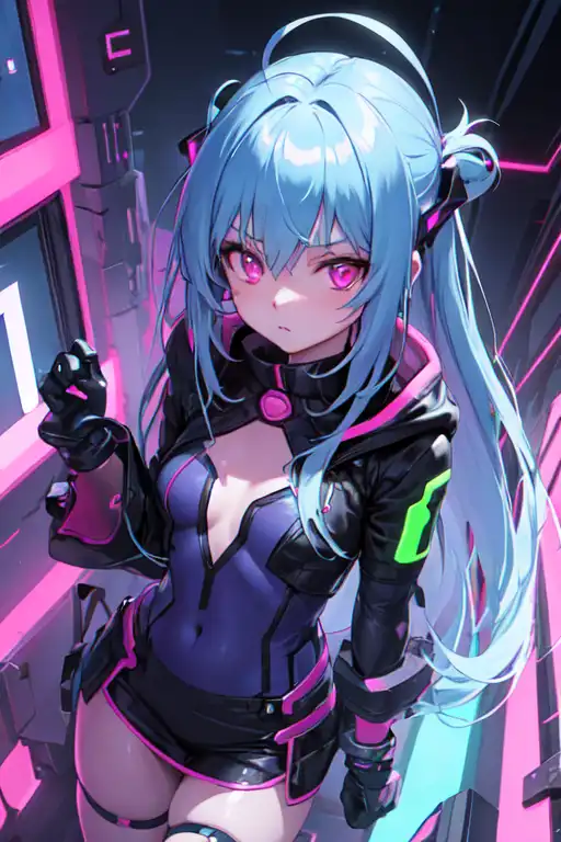 Anime Girl Purple Eyes Cyberpunk, anime-girl, anime, cyberpunk, artist,  artwork, HD wallpaper