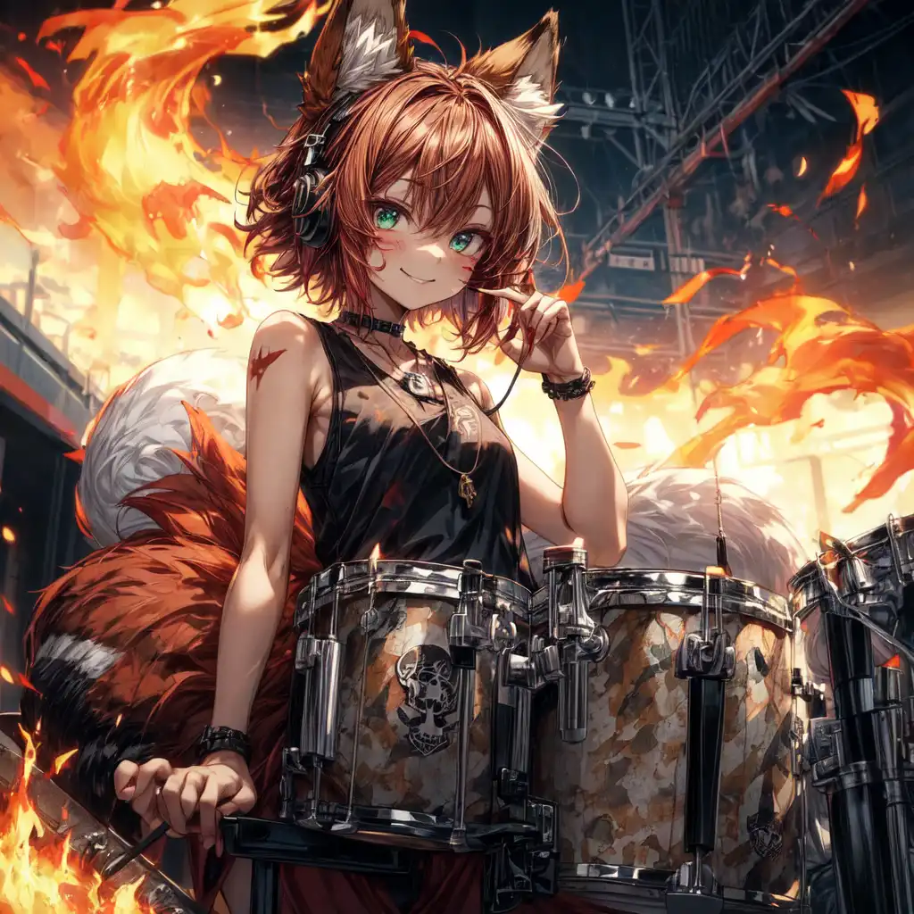 Fox girl drummer] | PixAIFox girl drummer] | PixAI  