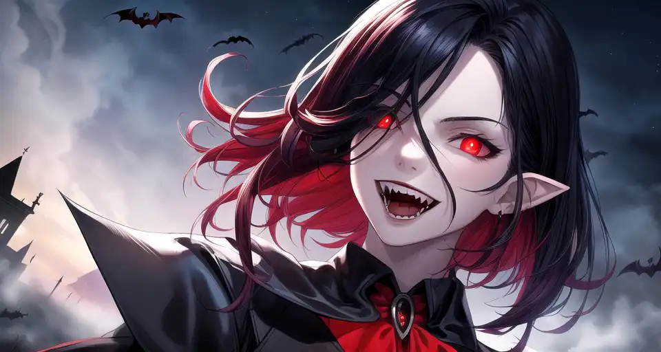 AI Art: Vampire girl by @darkskyx