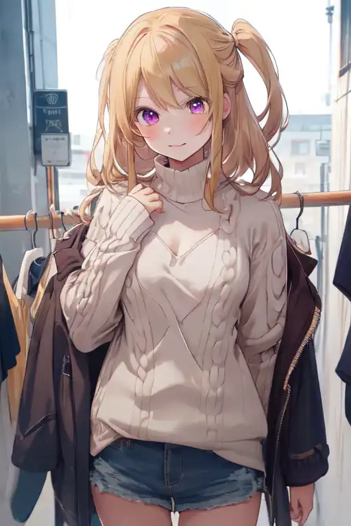 Wallpaper : blonde, anime girls, laundromat, laundry, smiling, women, messy  hair, sweater, artwork, ai art 8736x4896 - Obllivian - 2247486 - HD  Wallpapers - WallHere