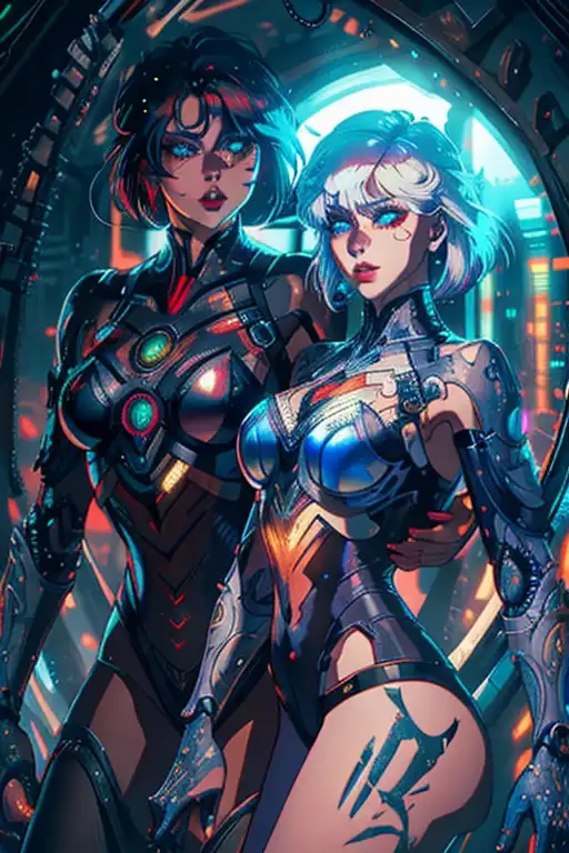 Arte AI: cyberpunk anime girl por @илья пьянков (lov3drain)