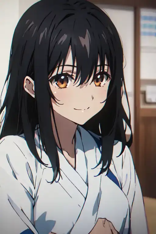 Black Hair Blue Eyes, natsuki, strike The Blood, Hime, Strike, Blood, cg  Artwork, cool, Hime cut, hairstyle