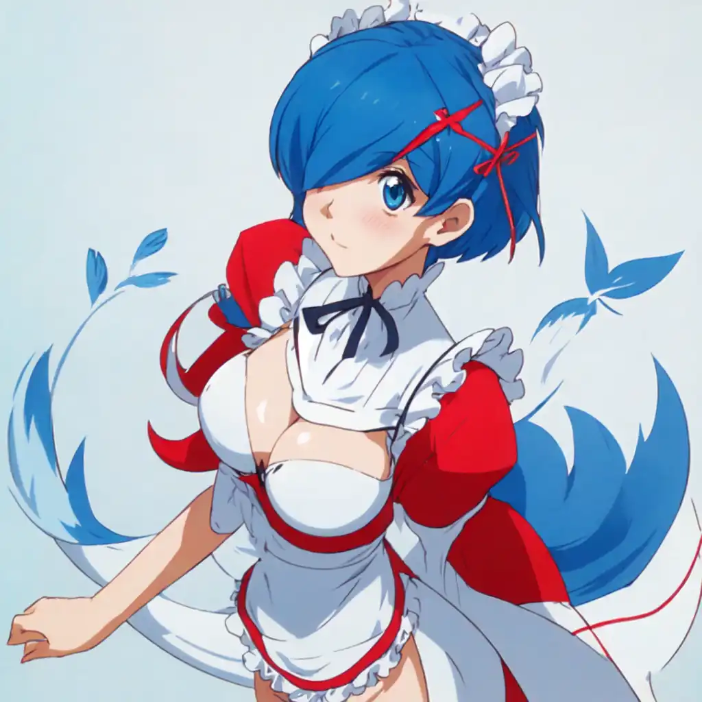 Exploring images in the style of selected image: [Rem as Hand Maid May] |  PixAI