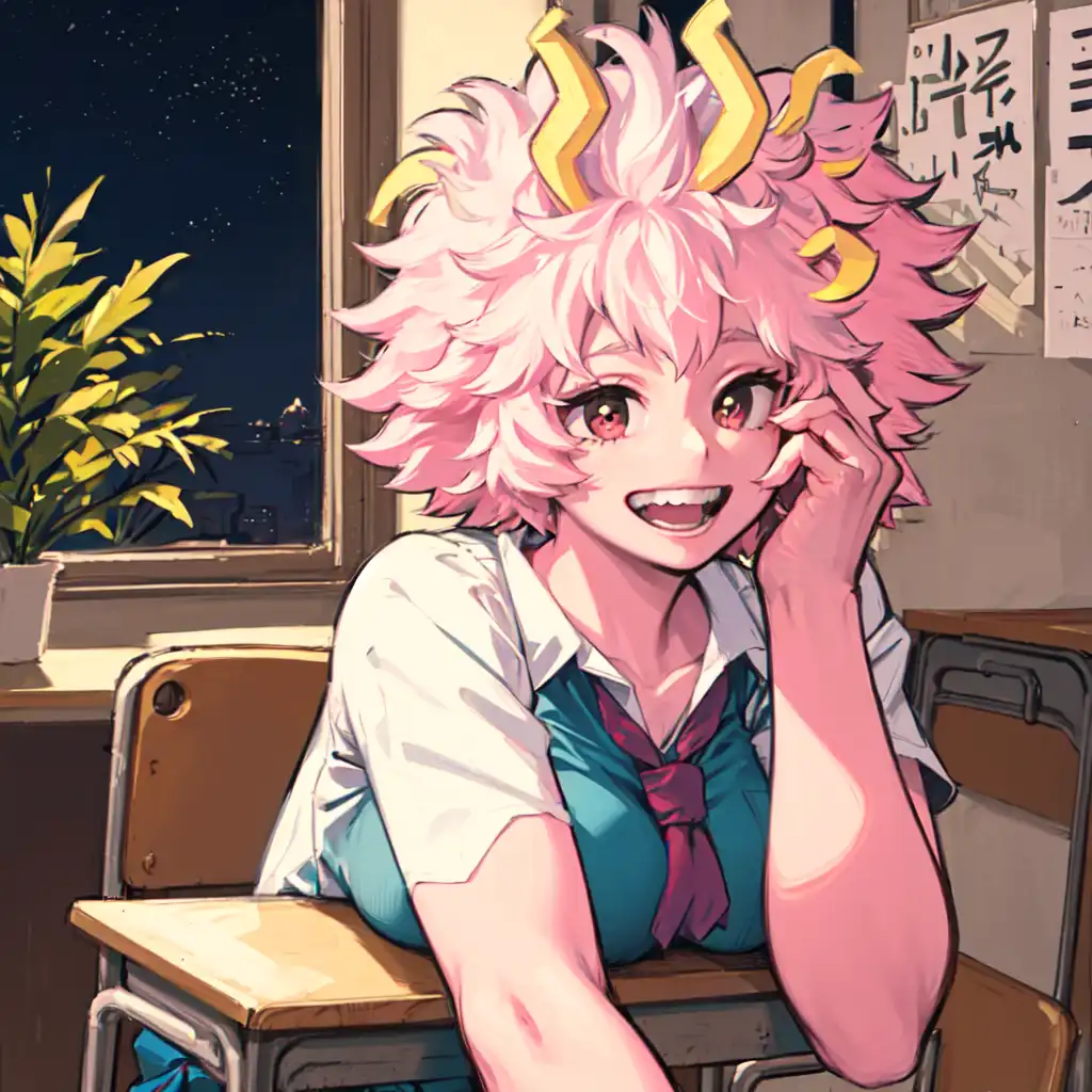 AI Art: Mina Ashido in class by @Veiika | PixAI