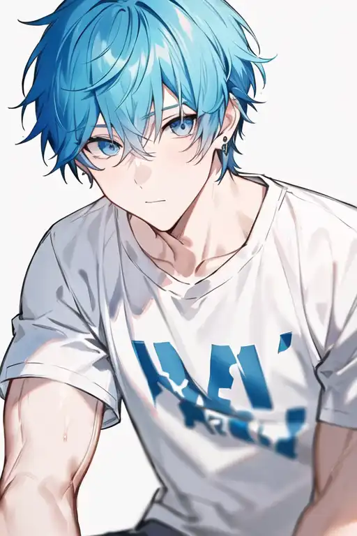 Muscular Anime Boy Physique (AI Generated Artwork) | Sticker