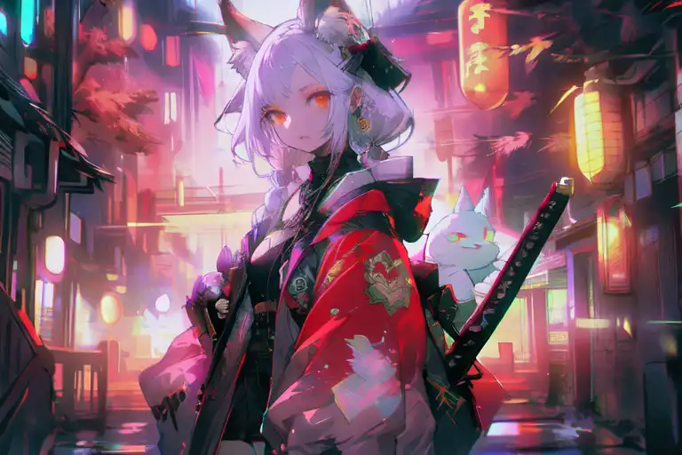 Anime samurai cyberpunk