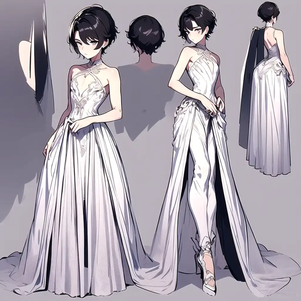 Exploring images in the style of selected image: [Femboy in gorgeous dress  ] | PixAI