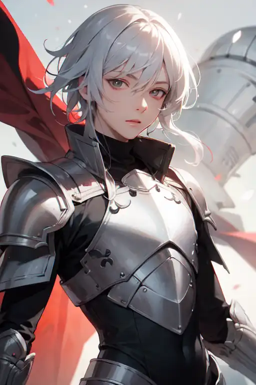 anime boy with white hair and silver eyes
