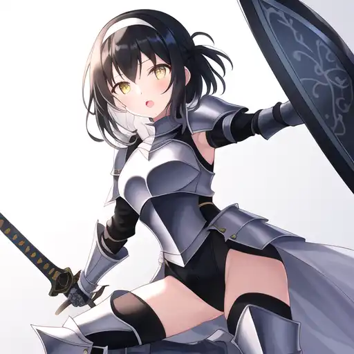 AI Art: Anime girl with a sword by @Dark07