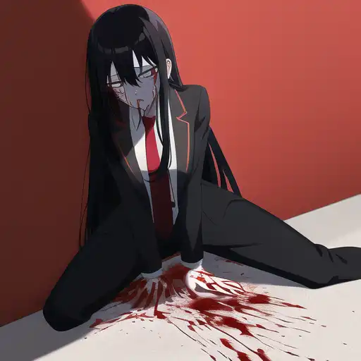 coughing up blood anime