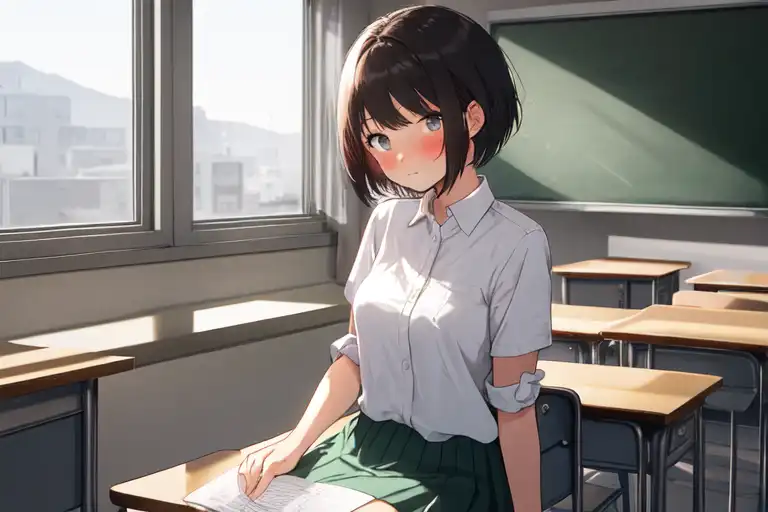AI Art: school girl(study) by @user-thefirst777