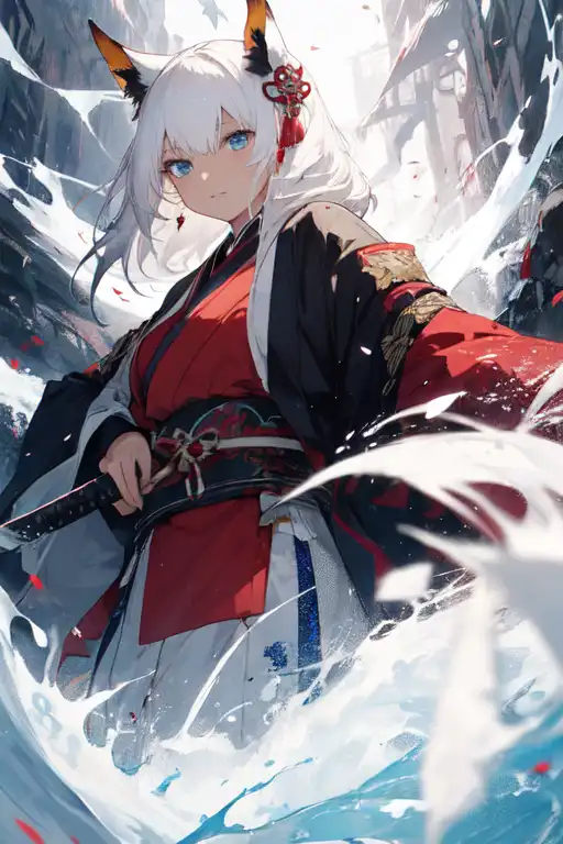 female kitsune samurai