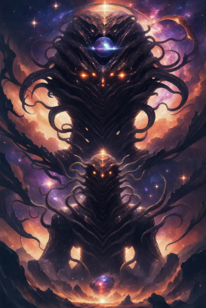 Mana Moon - Art Team on X: OC monster design: The goal was a more badass  take on Cthulhu rather than a horror/monstrous one. This is the original  Cosmic Entity, before posessing