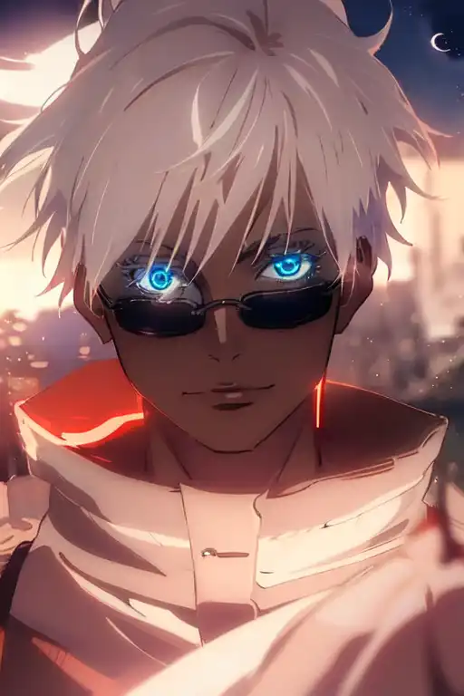 AI Art,Gojo If You Were the Villain,White Hair,Blue Eyes,Glasses,HD by  Subaru_sama