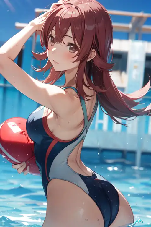 小宮果穂　セクシー AIイラスト: 競泳水着小宮果穂 作者 @user-1647268812541806771 | PixAI