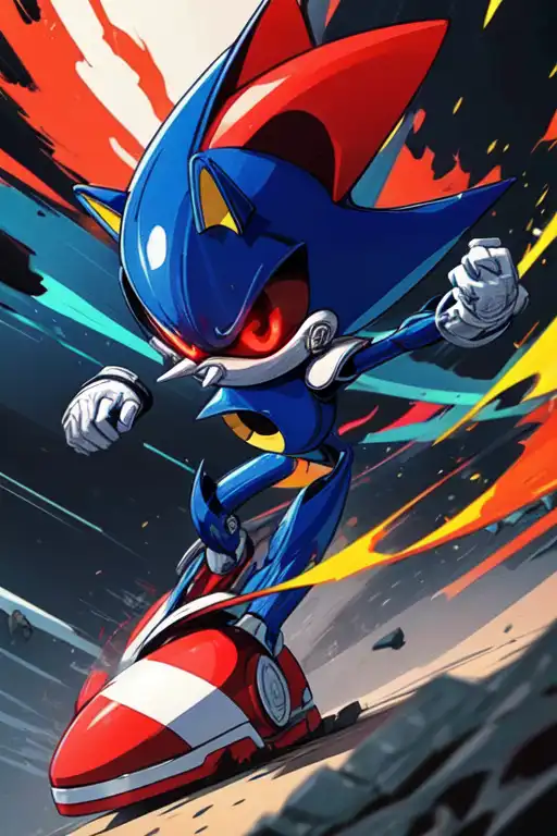 AI Art: Metal sonic is out to destroy! by @Unique shadow