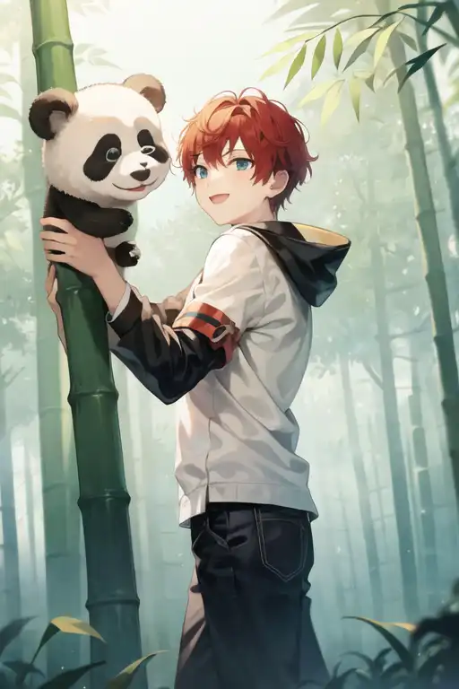 boy, anime, panda, cute, manga