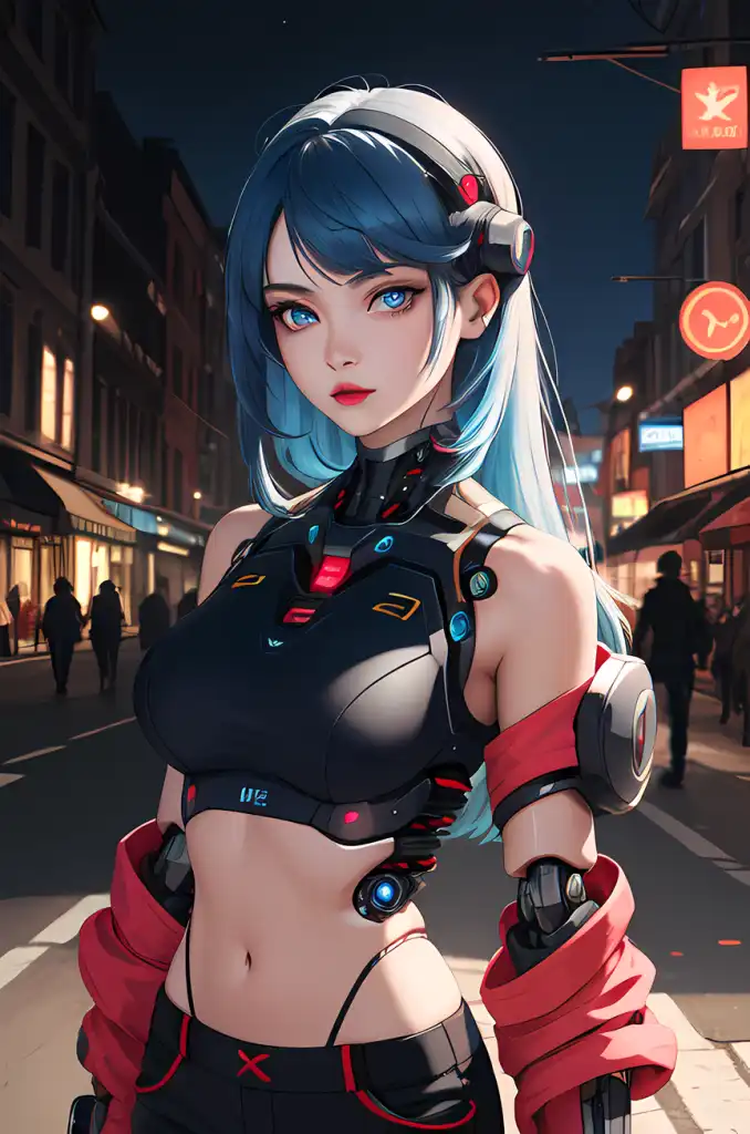 anime robot girl human body